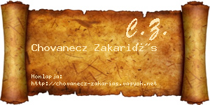 Chovanecz Zakariás névjegykártya
